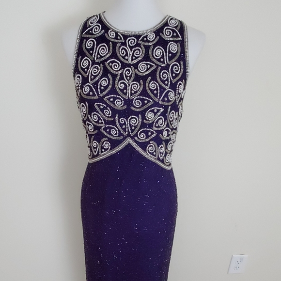 Brilliante by JA purple beaded evening gown - Picture 2 of 6